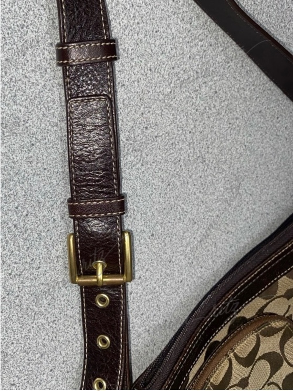 Coach Vintage Signature 2-Way Belt Khaki Bag GUC - Picture 12 of 16